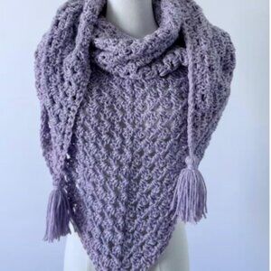 Triangle Scarf Shawl with Glitter Effect-Sparkle Yarn -Lightweight Wrap .